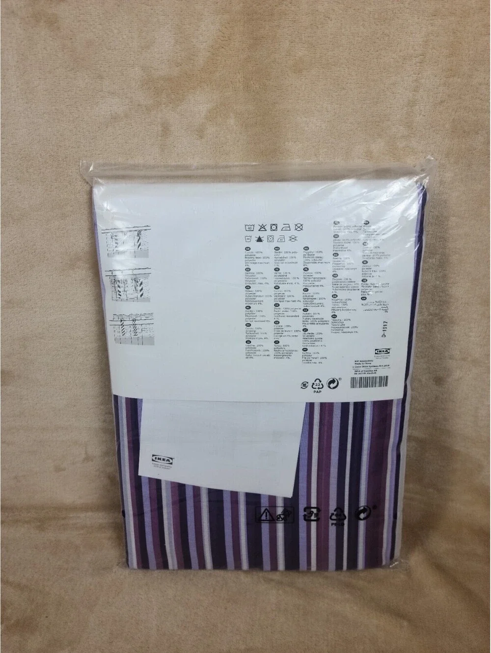 Ikea PRAKTKLOCKA Curtains Pair Lilac Purple Striped